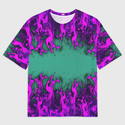 Футболка оверсайз мужская Фиолетовое пламя, цвет: 3D-принт