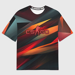 Футболка оверсайз мужская CS GO abstract logo, цвет: 3D-принт