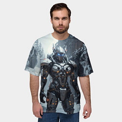 Футболка оверсайз мужская Боевой робот, цвет: 3D-принт — фото 2