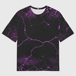Футболка оверсайз мужская Молнии - неон, цвет: 3D-принт
