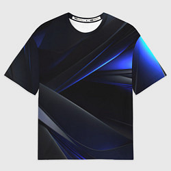 Футболка оверсайз мужская Black blue background, цвет: 3D-принт