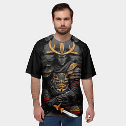 Футболка оверсайз мужская Тёмный самурай, цвет: 3D-принт — фото 2
