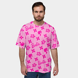 Футболка оверсайз мужская Барби паттерн розовый, цвет: 3D-принт — фото 2