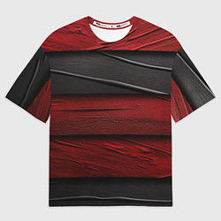 Мужская футболка оверсайз Black red texture