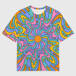 Футболка оверсайз мужская Абстрактный психоделический рисунок, цвет: 3D-принт