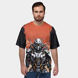 Футболка оверсайз мужская Мобильный робот патрульный, цвет: 3D-принт — фото 2