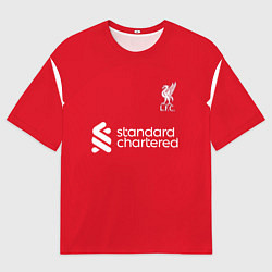 Футболка оверсайз мужская Вирджил ван Дейк Ливерпуль форма 2324 домашняя, цвет: 3D-принт
