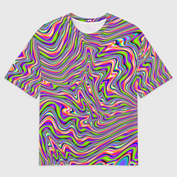 Футболка оверсайз мужская В полоску триппи, цвет: 3D-принт