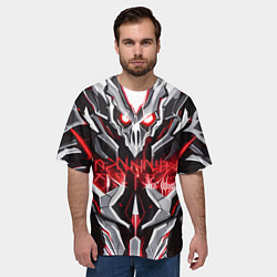 Футболка оверсайз мужская Инопланетный красный скелет, цвет: 3D-принт — фото 2