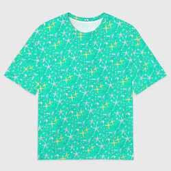 Футболка оверсайз мужская Морские звёзды, ракушки, цвет: 3D-принт