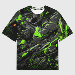 Футболка оверсайз мужская Текстура киберпанка, цвет: 3D-принт