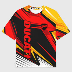 Футболка оверсайз мужская Ducati - red uniform, цвет: 3D-принт