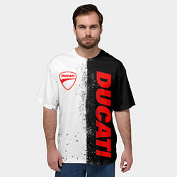 Футболка оверсайз мужская Ducati - двоичный, цвет: 3D-принт — фото 2
