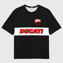 Футболка оверсайз мужская Ducati motors - черный, цвет: 3D-принт
