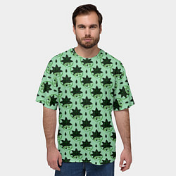 Футболка оверсайз мужская Да мы можем текст и листья, цвет: 3D-принт — фото 2