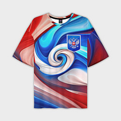 Футболка оверсайз мужская Абстракция герб России, цвет: 3D-принт