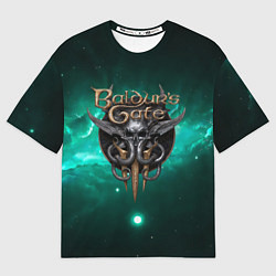 Футболка оверсайз мужская Baldurs Gate 3 logo green, цвет: 3D-принт