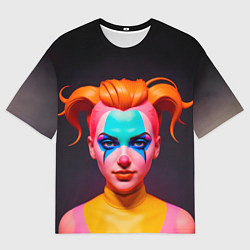 Футболка оверсайз мужская Девушка клоун с жёлтыми волосами, цвет: 3D-принт