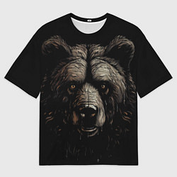 Футболка оверсайз мужская Крупная морда медведя, цвет: 3D-принт
