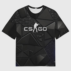 Футболка оверсайз мужская CSGO silver black, цвет: 3D-принт