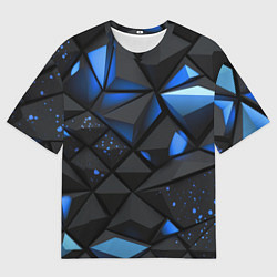 Мужская футболка оверсайз Blue black texture