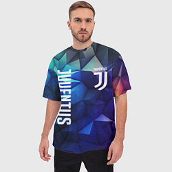 Футболка оверсайз мужская Juventus logo blue, цвет: 3D-принт — фото 2