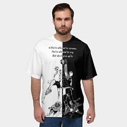 Футболка оверсайз мужская Хината и мяч - аниме волейбол, цвет: 3D-принт — фото 2