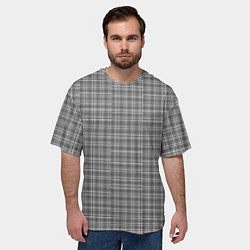 Футболка оверсайз мужская Клетка серая, цвет: 3D-принт — фото 2