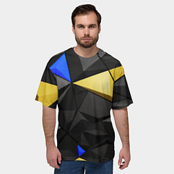 Футболка оверсайз мужская Black yellow elements, цвет: 3D-принт — фото 2
