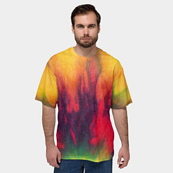 Футболка оверсайз мужская Огненный тай дай, цвет: 3D-принт — фото 2