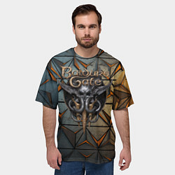 Футболка оверсайз мужская Baldurs Gate 3 dark logo, цвет: 3D-принт — фото 2