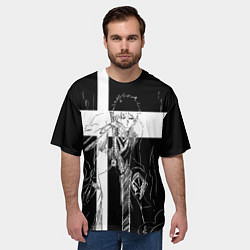 Футболка оверсайз мужская Ичиго и занпакто - Блич, цвет: 3D-принт — фото 2