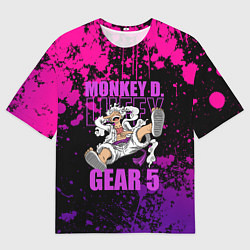 Футболка оверсайз мужская One piece - пурпурный гир 5, цвет: 3D-принт