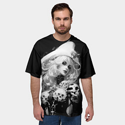 Футболка оверсайз мужская Ведьма в белой треуголке, цвет: 3D-принт — фото 2