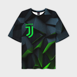 Футболка оверсайз мужская Juventus black green logo, цвет: 3D-принт