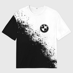Мужская футболка оверсайз BMW - black and white