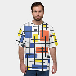 Футболка оверсайз мужская Разноцветные прямоугольники, цвет: 3D-принт — фото 2