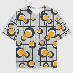 Футболка оверсайз мужская Абстракция из кругов и линий, цвет: 3D-принт