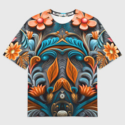 Мужская футболка оверсайз Mirrow floral pattern - art - vogue