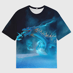 Мужская футболка оверсайз Зимний ледяной дракон