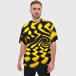 Футболка оверсайз мужская Желтая футболка с воронкой, цвет: 3D-принт — фото 2