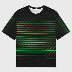 Мужская футболка оверсайз Green abstract texture