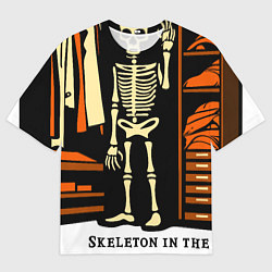 Футболка оверсайз мужская Хэллоуин: скелет в шкафу, цвет: 3D-принт