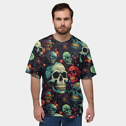 Футболка оверсайз мужская Милый skull, цвет: 3D-принт — фото 2