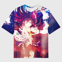 Футболка оверсайз мужская Touhou Project Reimu Хакурей, цвет: 3D-принт