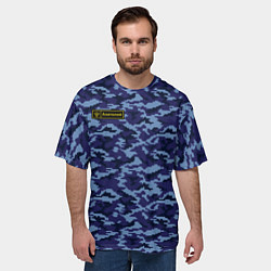 Футболка оверсайз мужская Анатолий - охрана на спине, цвет: 3D-принт — фото 2