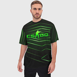 Футболка оверсайз мужская CS GO dark green, цвет: 3D-принт — фото 2
