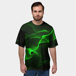 Футболка оверсайз мужская Зеленый абстрактный дым, цвет: 3D-принт — фото 2
