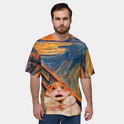 Футболка оверсайз мужская Крик хомяка, цвет: 3D-принт — фото 2