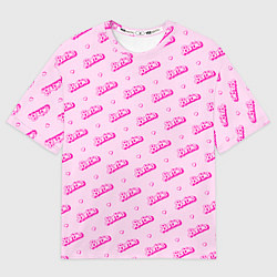 Футболка оверсайз мужская Паттерн - Барби и сердечки, цвет: 3D-принт